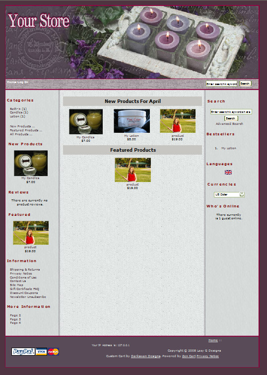 Lavender Votives For Zencart 1.3.8 - Click Image to Close