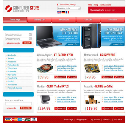 Christmas Store Template for OSCommerce For OSCommerce version 2.2 only 